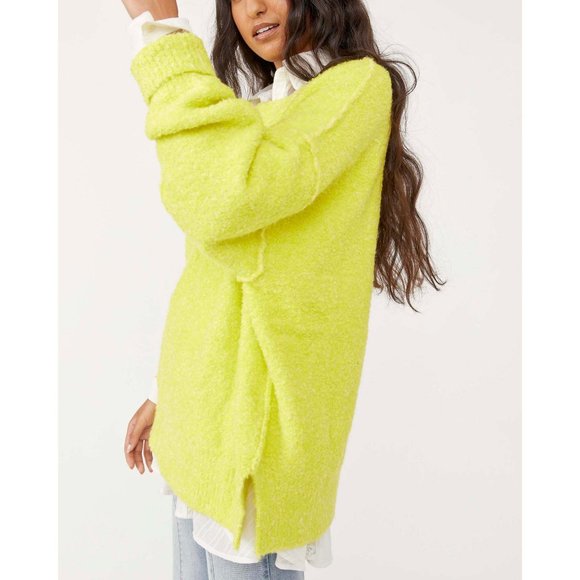 🎉LAST CHANCE🎉 NWT Free People Moira Slouchy Tunic / Citron Sun Combo - Picture 3 of 7